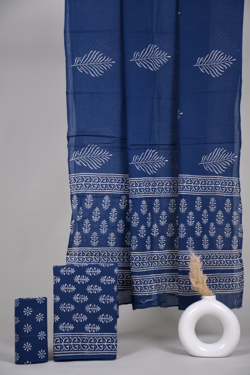 Block printed 3 pc Suit sets (mul cotton) - jaipur factory sale