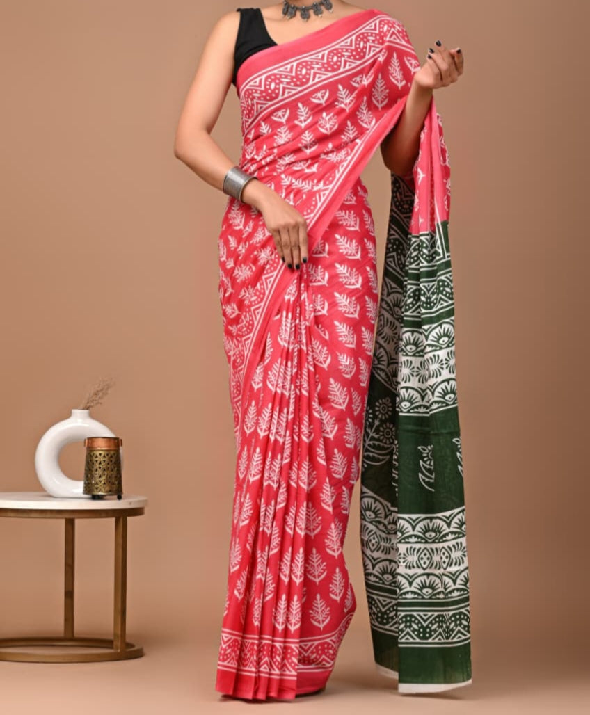 120 count mul cotton with blouse(Jaipur factory sale)