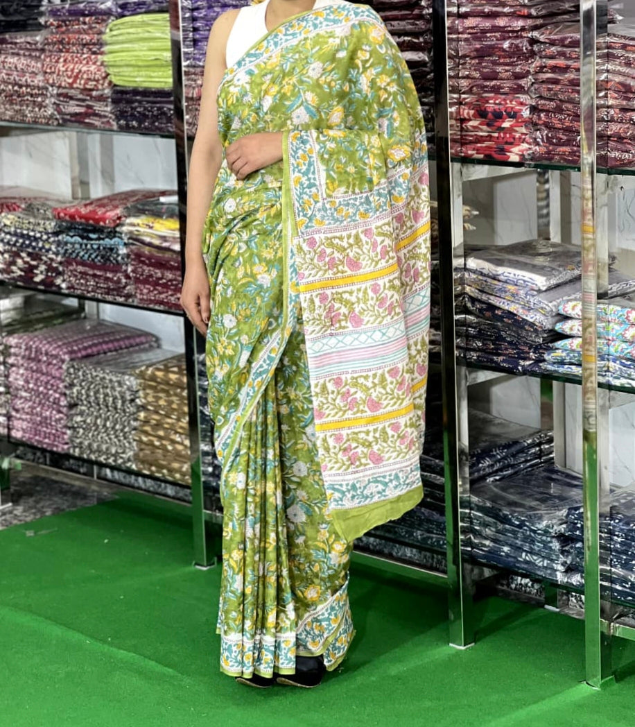 Block printed mul cotton sarees (jaipur factory sale)