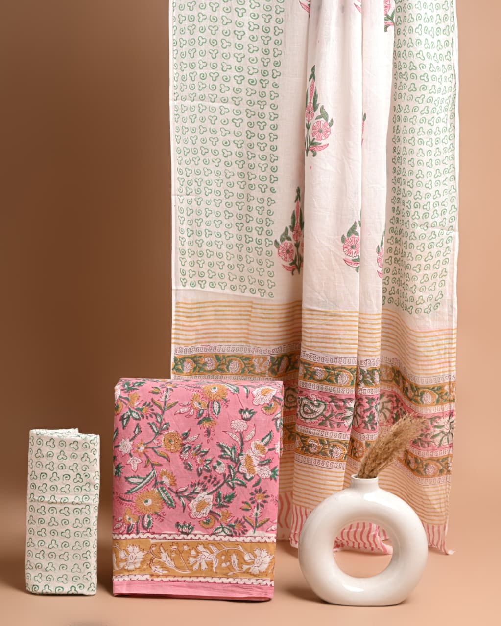 Block printed 3 pc Suit sets (mul cotton) - jaipur factory sale