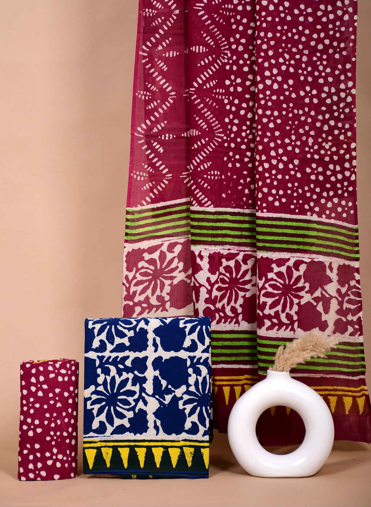 Block printed 3 pc Suit sets (mul cotton) - jaipur factory sale