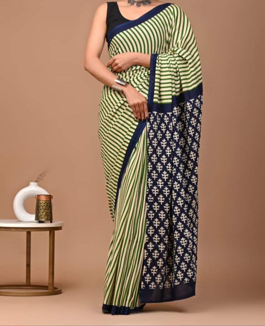 120 count mul cotton with blouse(Jaipur factory sale)