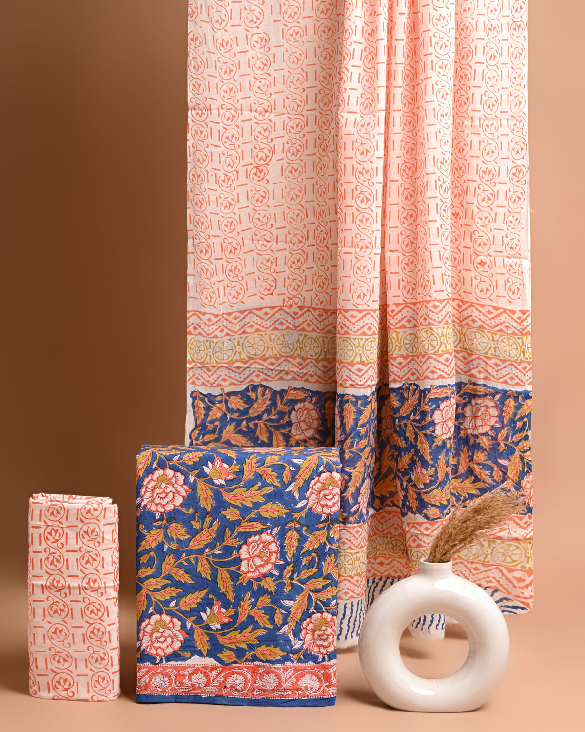 Block printed 3 pc Suit sets (mul cotton) - jaipur factory sale