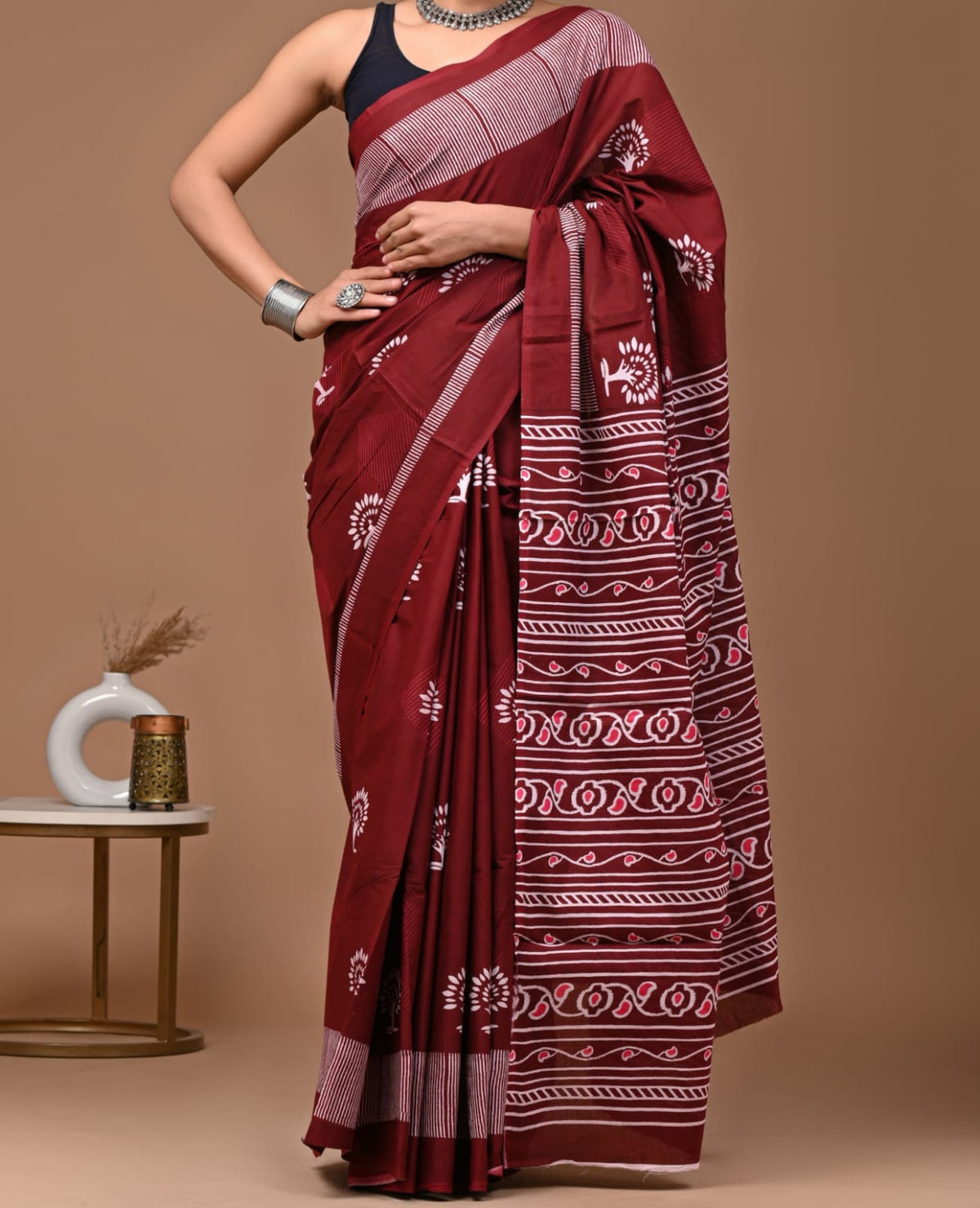 120 count mul cotton with blouse(Jaipur factory sale)