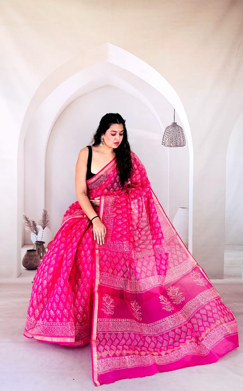 Handblock kota sarees