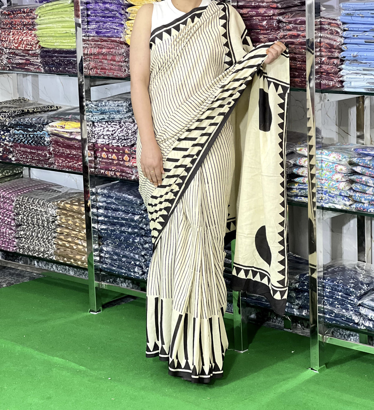 Block printed mul cotton sarees (jaipur factory sale)