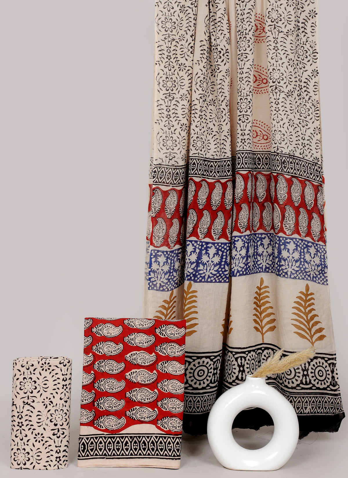 Block printed 3 pc Suit sets (mul cotton) - jaipur factory sale