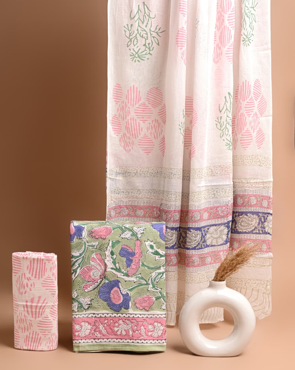 Block printed 3 pc Suit sets (mul cotton) - jaipur factory sale