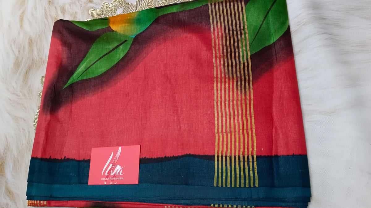 Chanderi hand paint silk (March 4 Live)