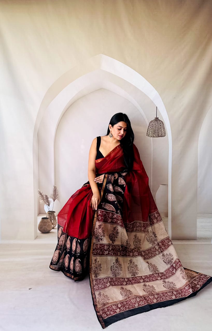 Handblock kota sarees
