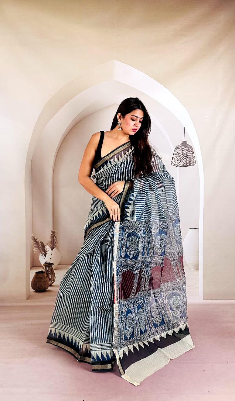 Handblock kota sarees