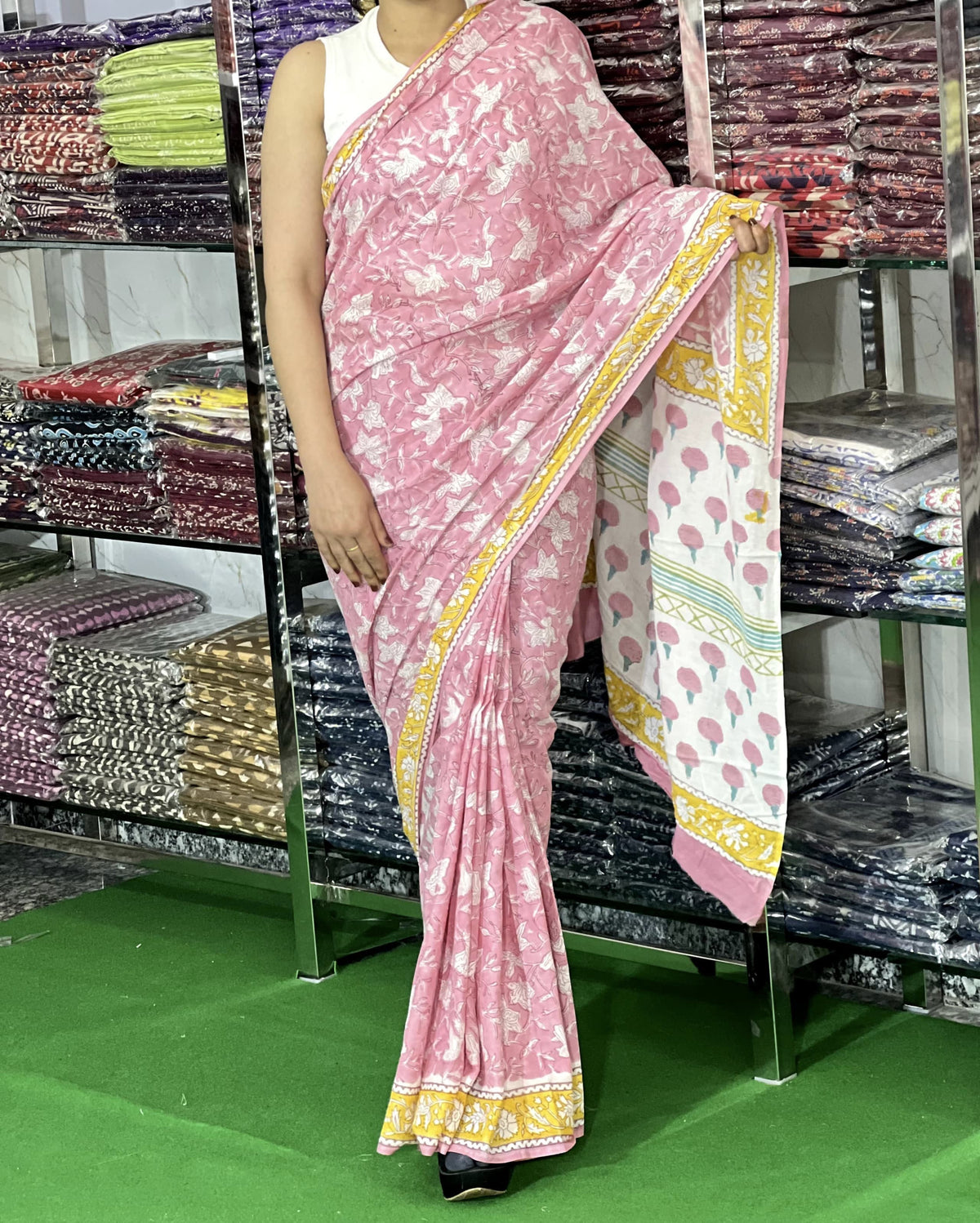 Block printed mul cotton sarees (jaipur factory sale)