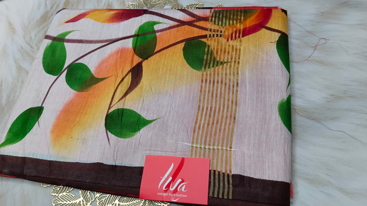 Chanderi hand paint silk (March 4 Live)