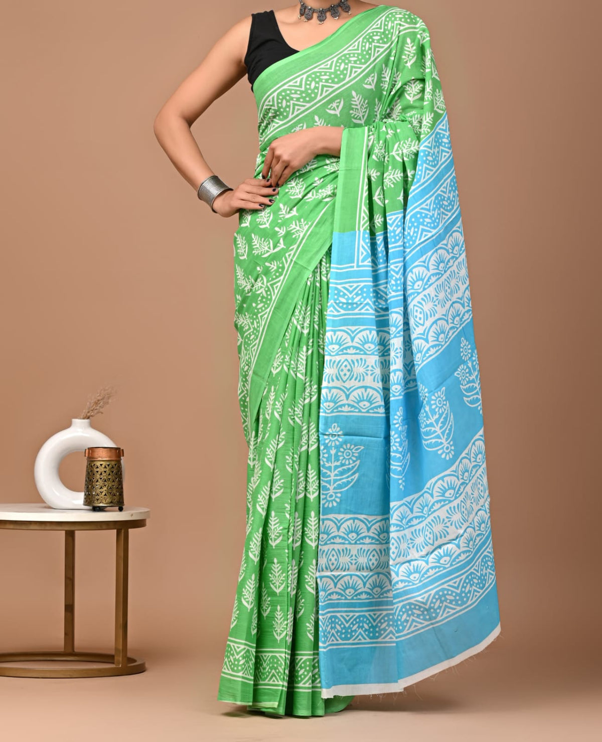 120 count mul cotton with blouse(Jaipur factory sale)