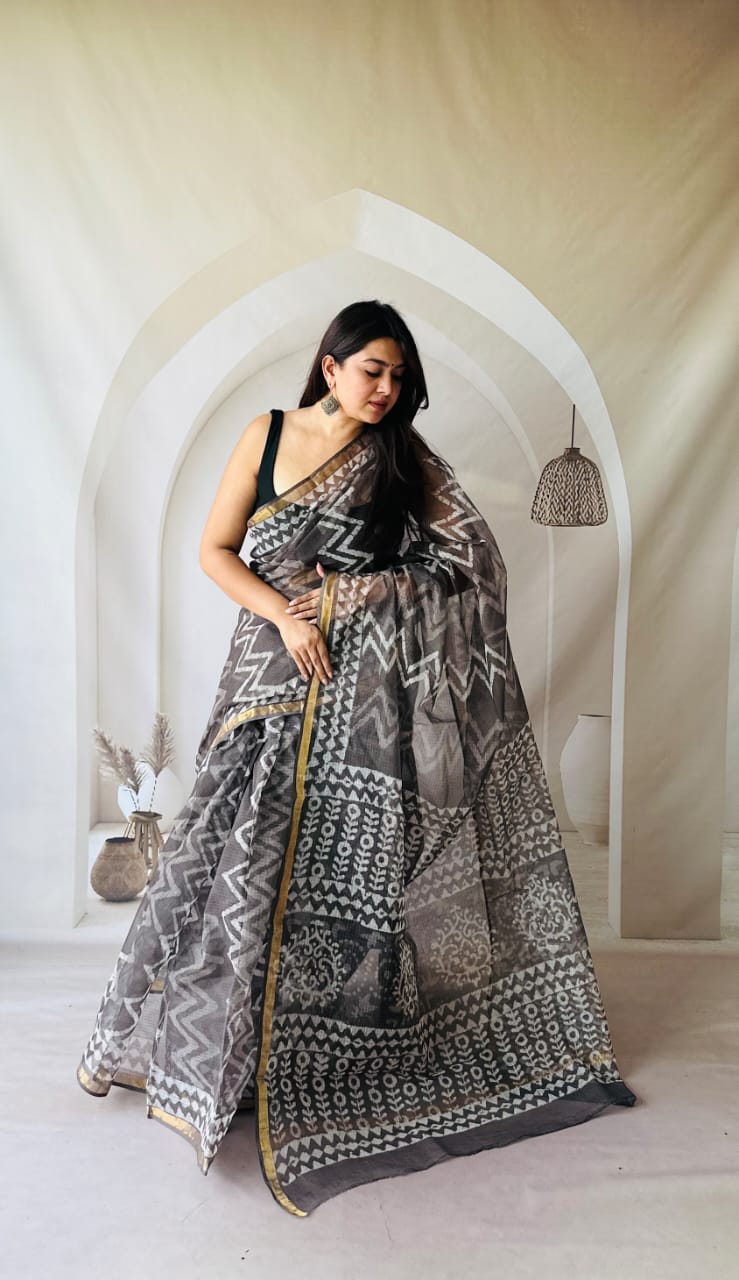 Handblock kota sarees