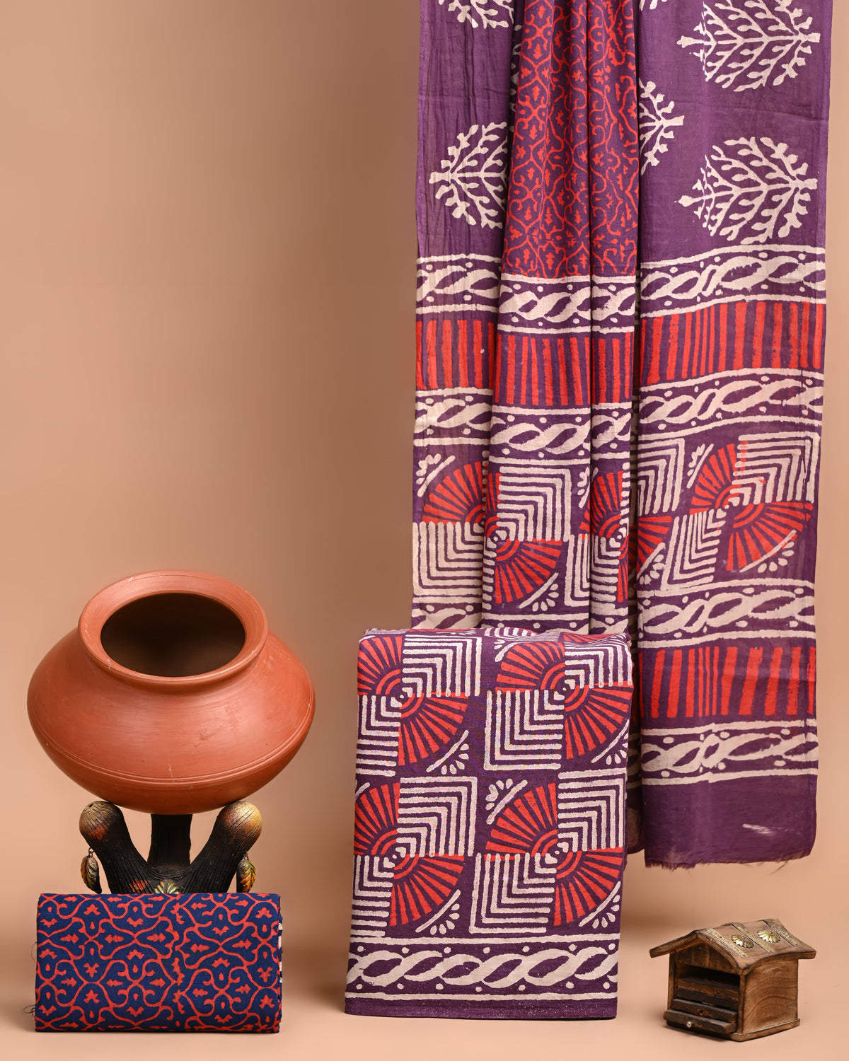 Block printed 3 pc Suit sets (mul cotton) - jaipur factory sale