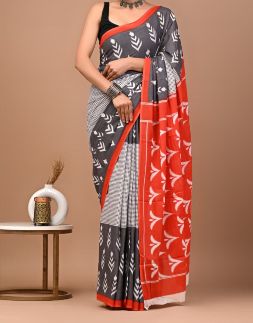120 count mul cotton with blouse(Jaipur factory sale)