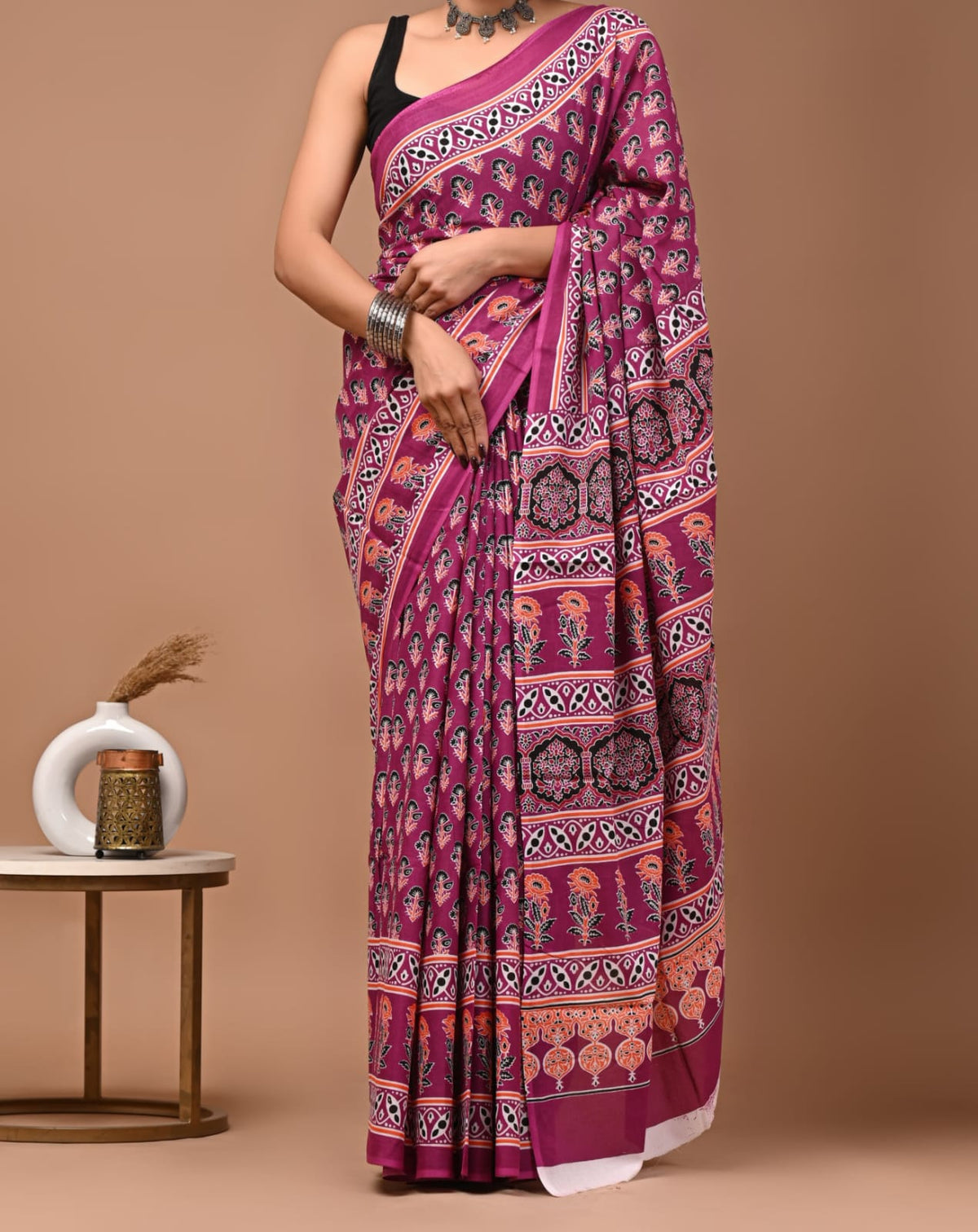 120 count mul cotton with blouse(Jaipur factory sale)