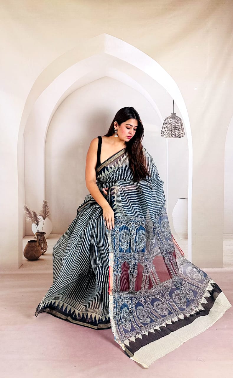 Handblock kota sarees