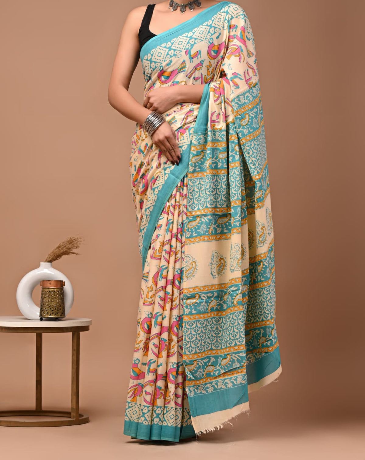 120 count mul cotton with blouse(Jaipur factory sale)