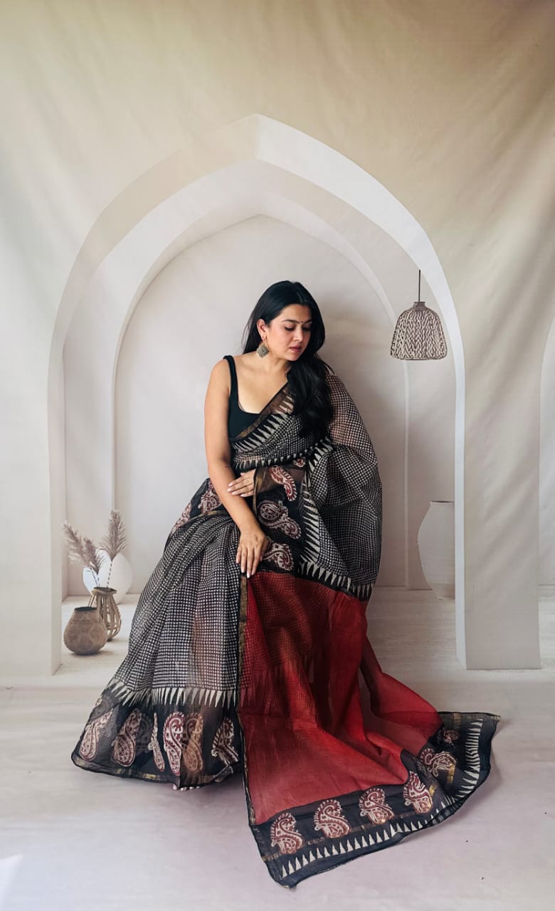 Handblock kota sarees