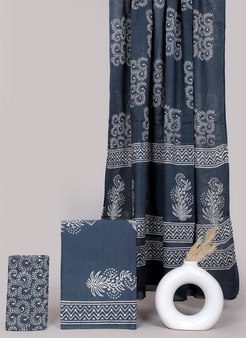 Block printed 3 pc Suit sets (mul cotton) - jaipur factory sale