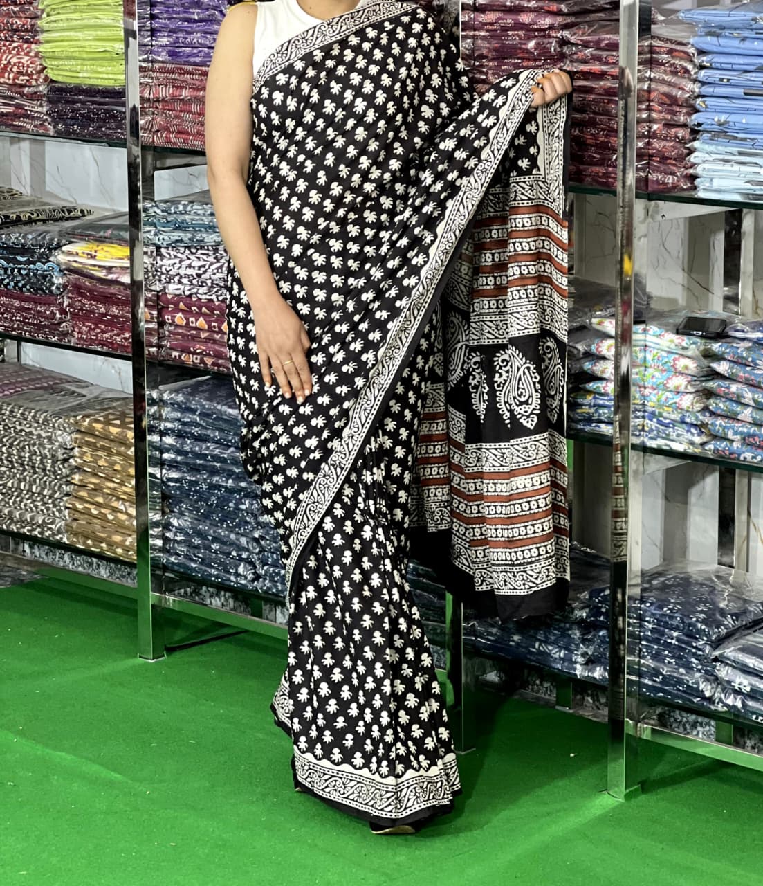 Block printed mul cotton sarees (jaipur factory sale)