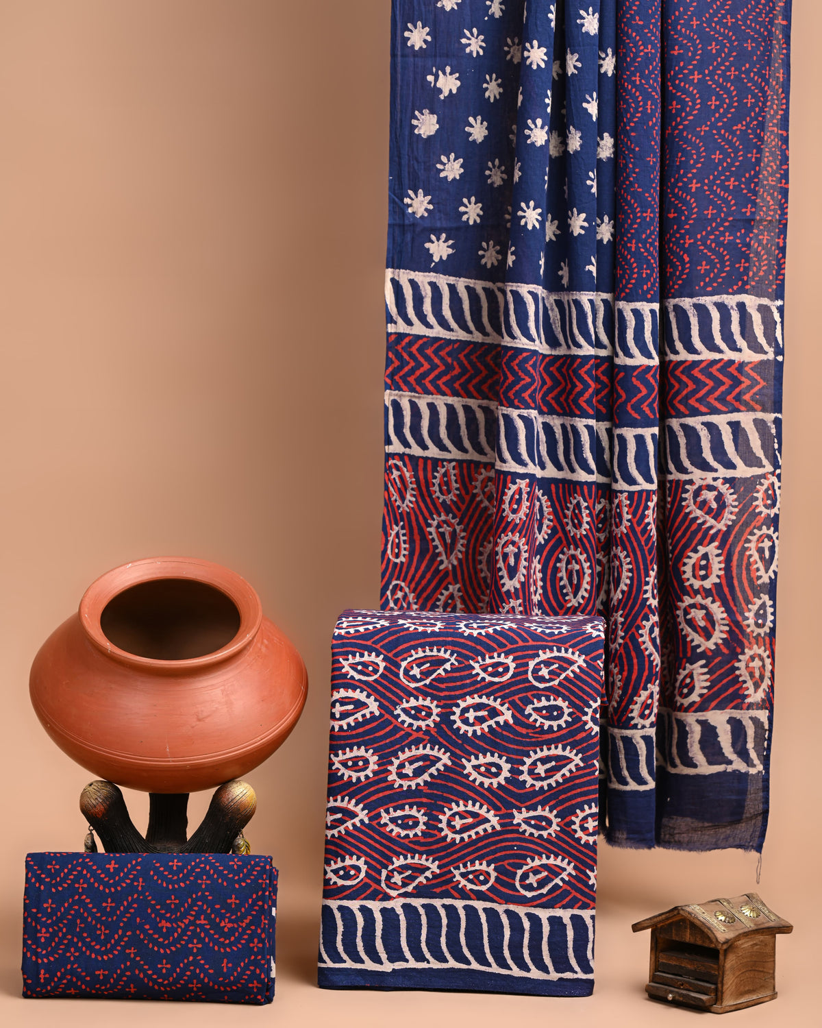 Block printed 3 pc Suit sets (mul cotton) - jaipur factory sale