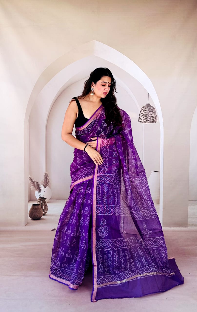 Handblock kota sarees