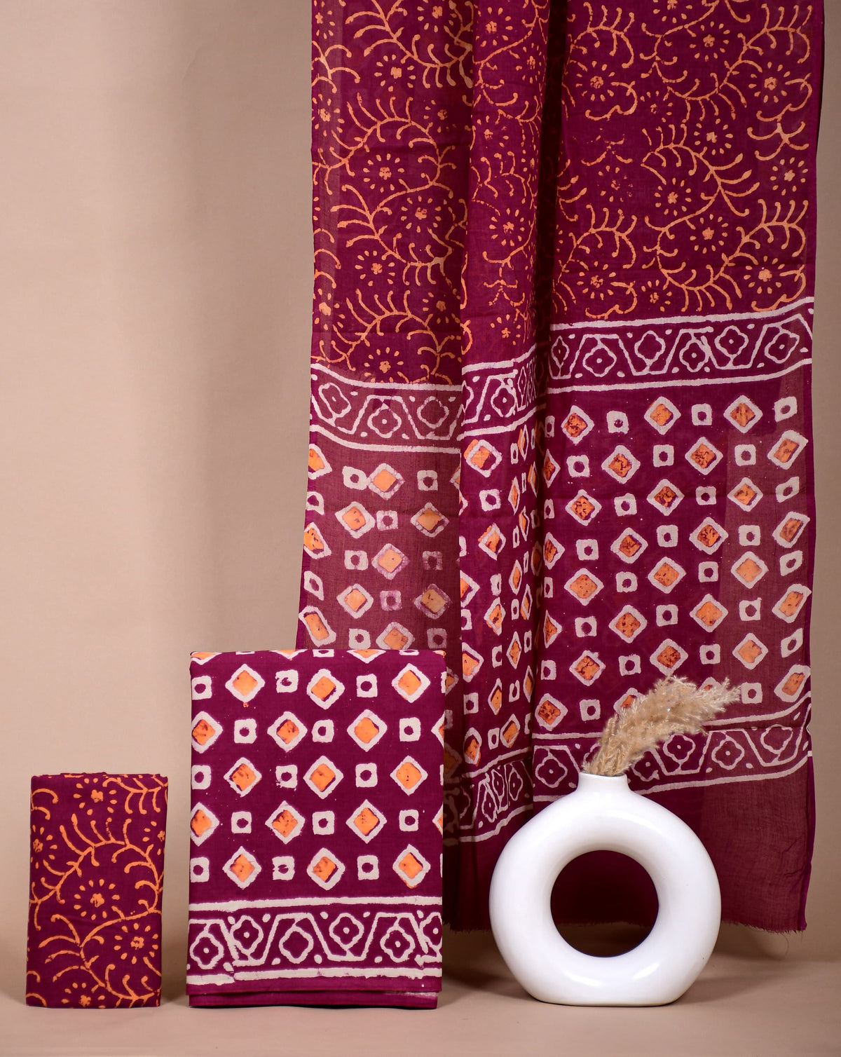 Block printed 3 pc Suit sets (mul cotton) - jaipur factory sale