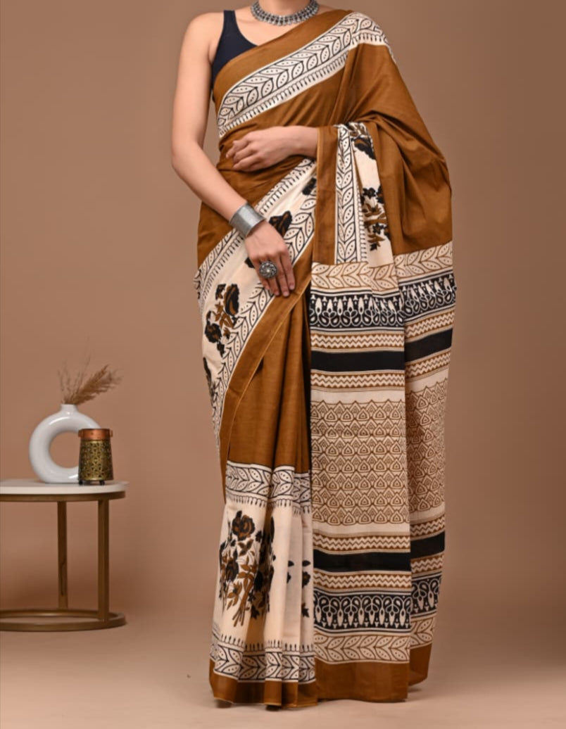 120 count mul cotton with blouse(Jaipur factory sale)