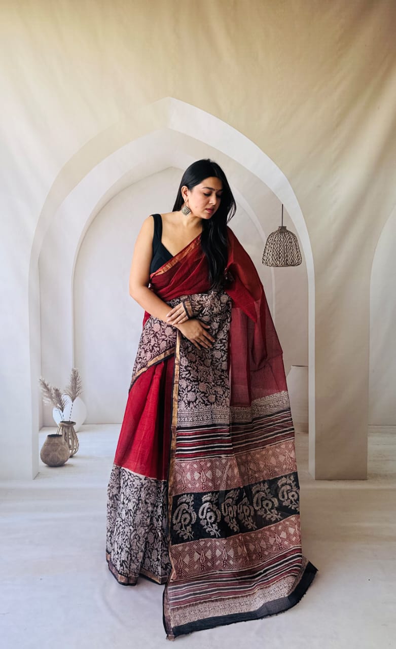 Handblock kota sarees