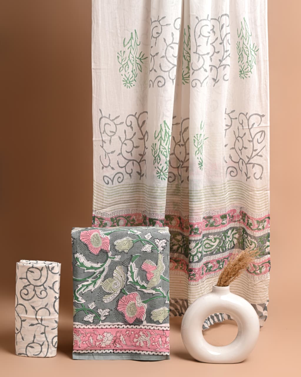 Block printed 3 pc Suit sets (mul cotton) - jaipur factory sale