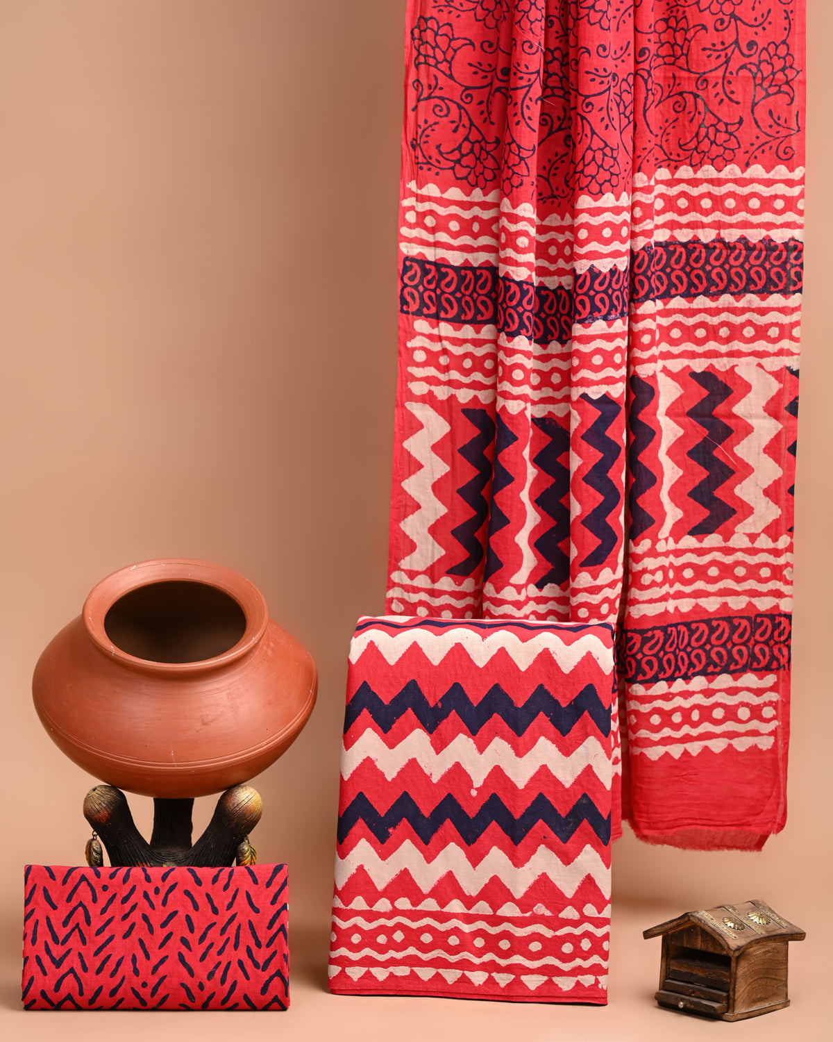 Block printed 3 pc Suit sets (mul cotton) - jaipur factory sale