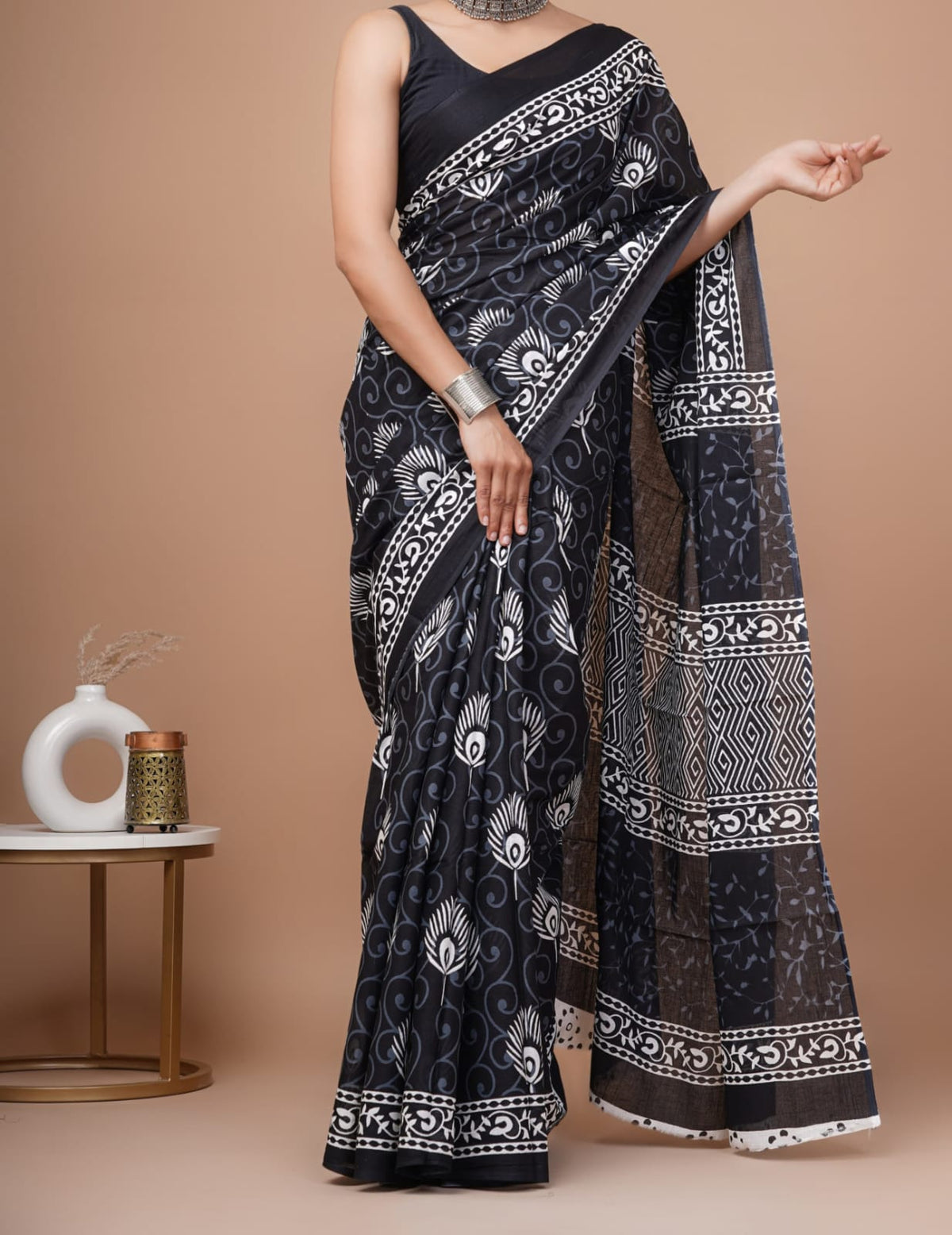 120 count mul cotton with blouse(Jaipur factory sale)