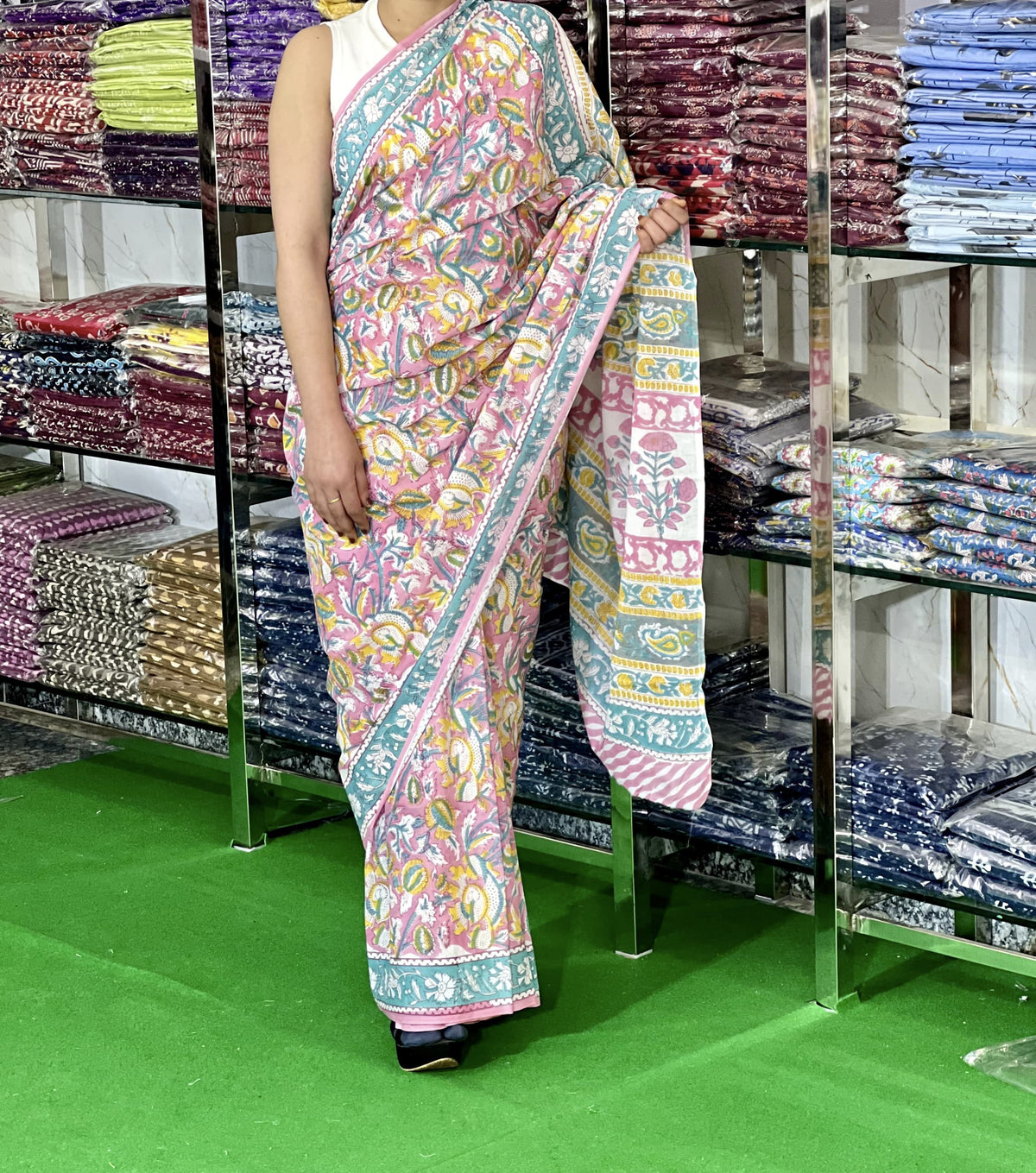 Block printed mul cotton sarees (jaipur factory sale)