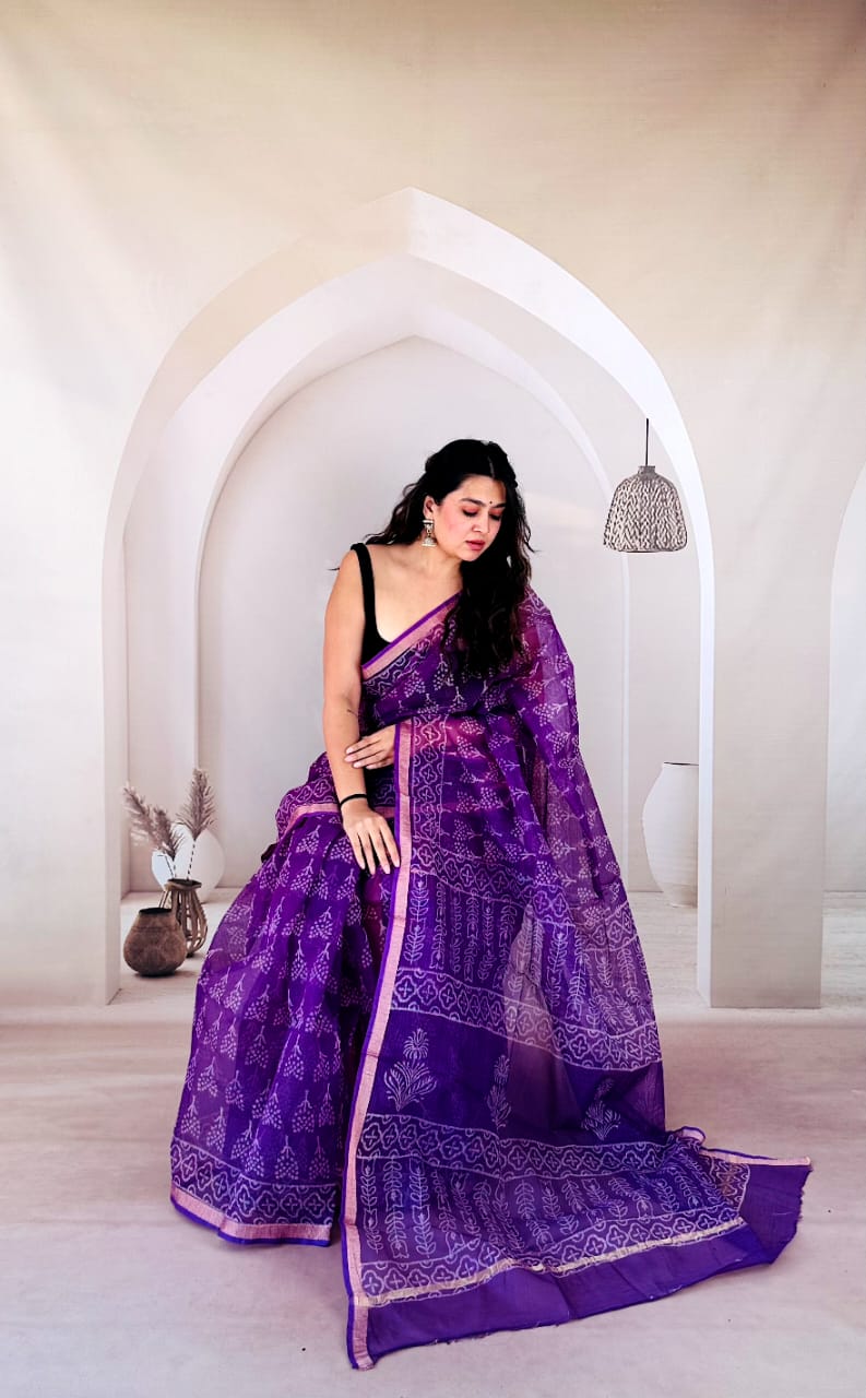 Handblock kota sarees