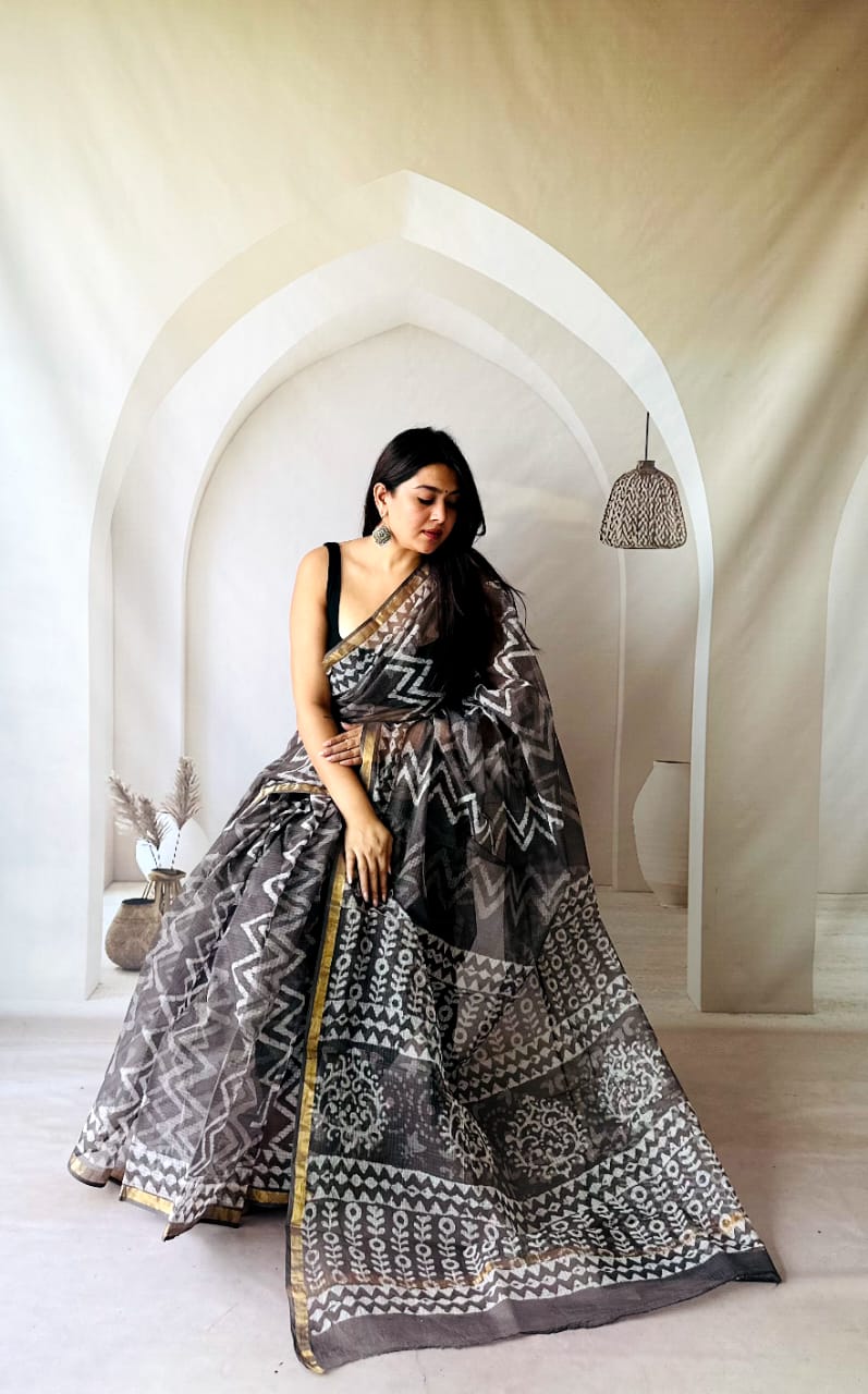 Handblock kota sarees