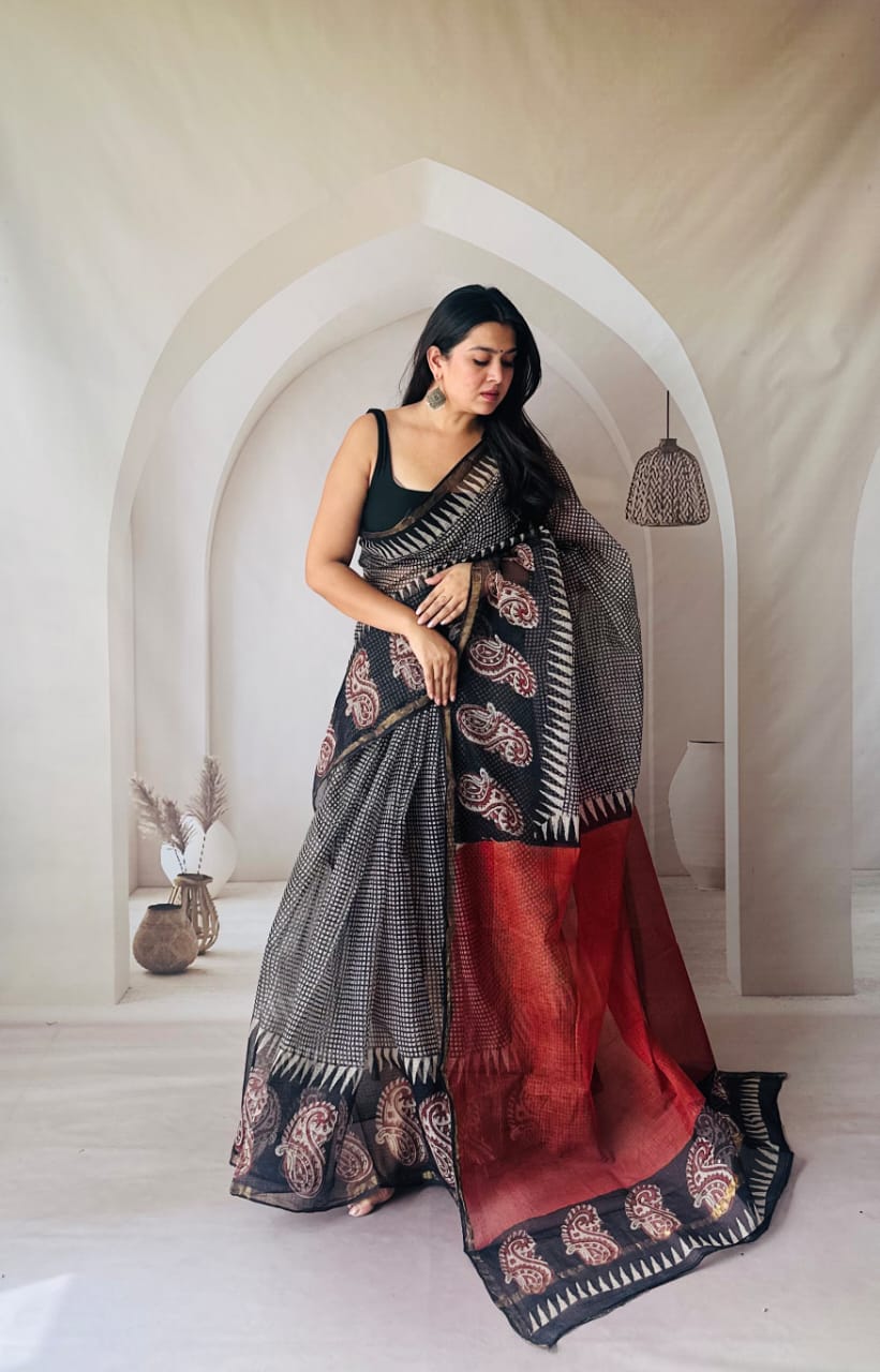 Handblock kota sarees