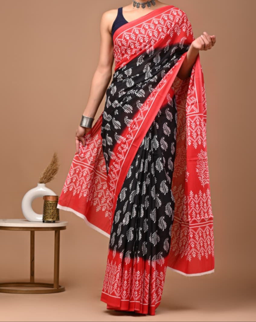 120 count mul cotton with blouse(Jaipur factory sale)