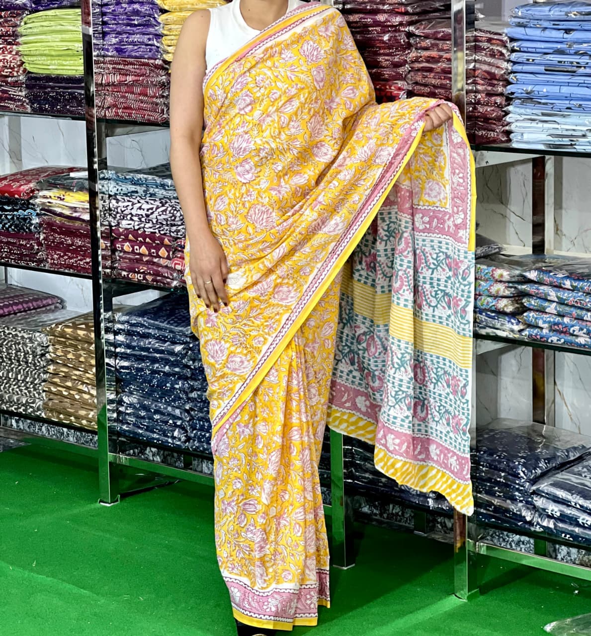 Block printed mul cotton sarees (jaipur factory sale)