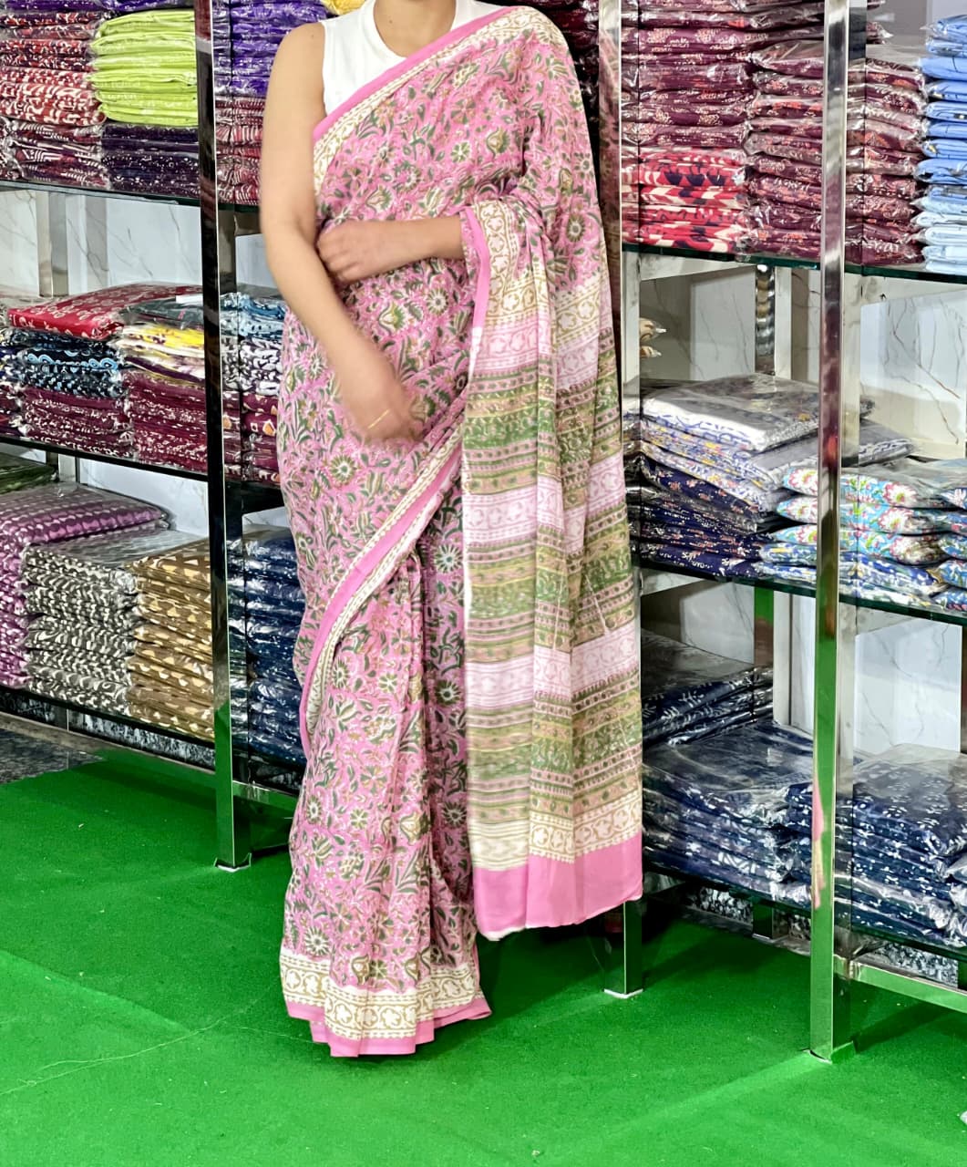 Block printed mul cotton sarees (jaipur factory sale)