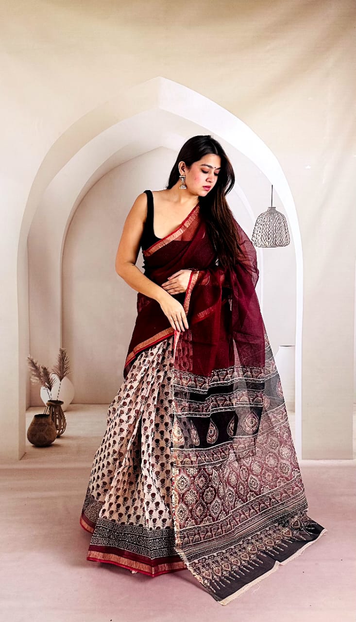 Handblock kota sarees
