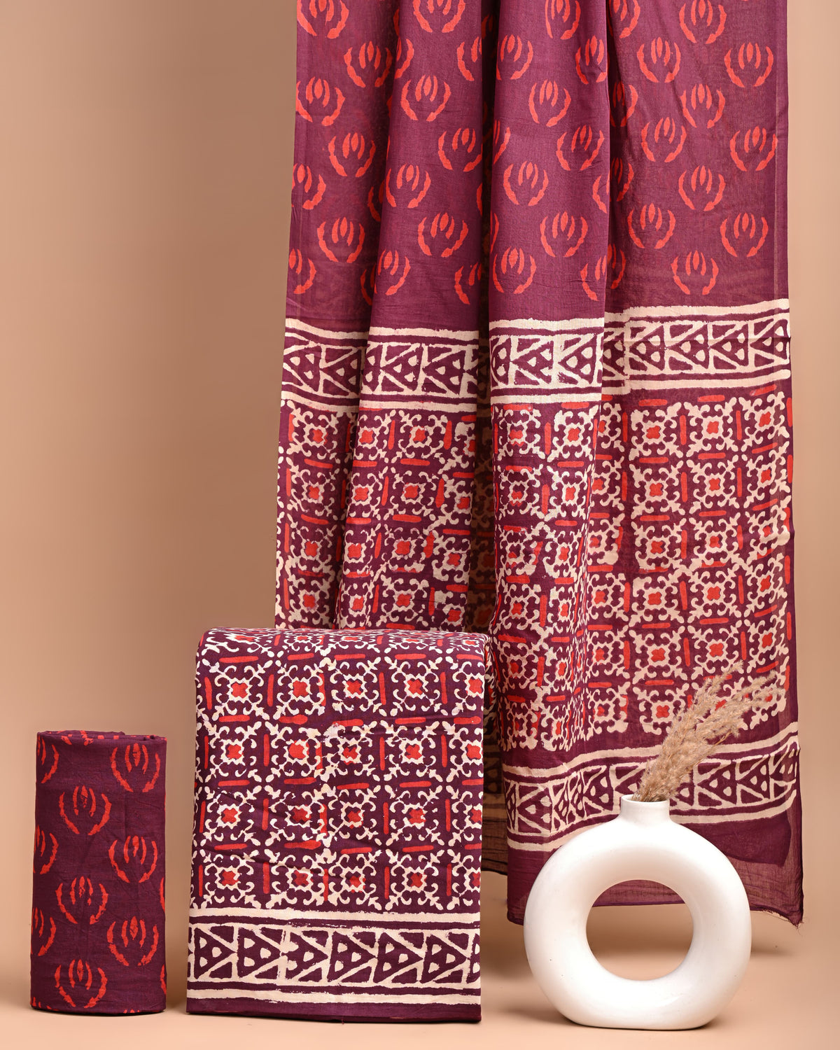 Block printed 3 pc Suit sets (mul cotton) - jaipur factory sale