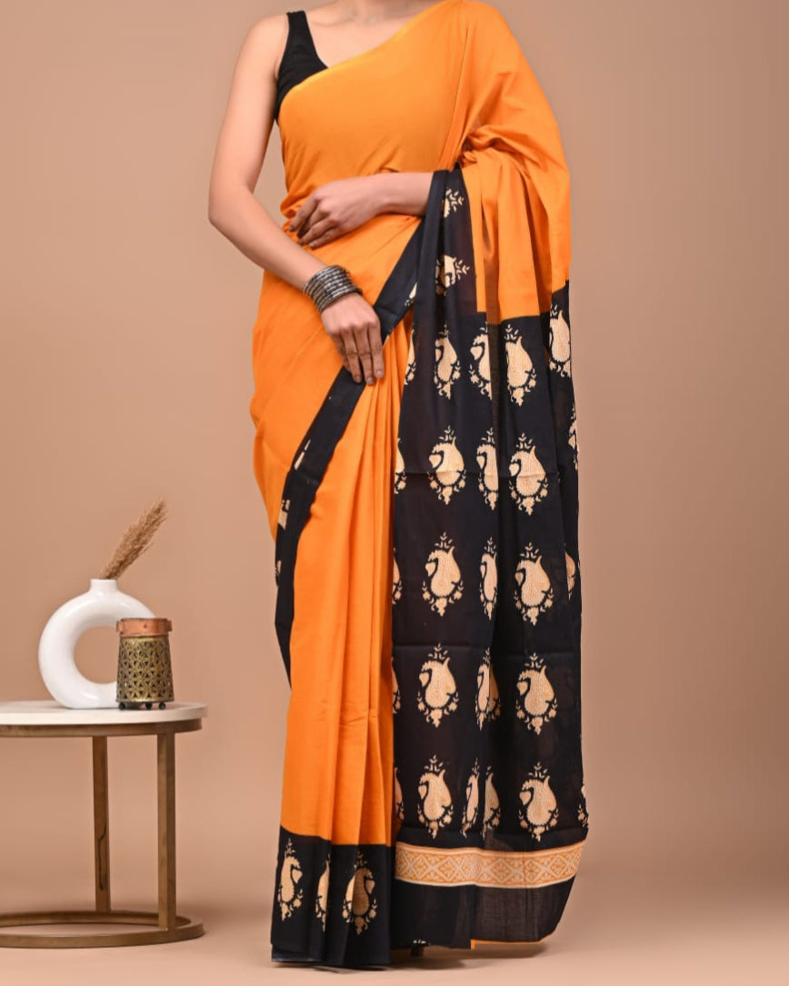120 count mul cotton with blouse(Jaipur factory sale)