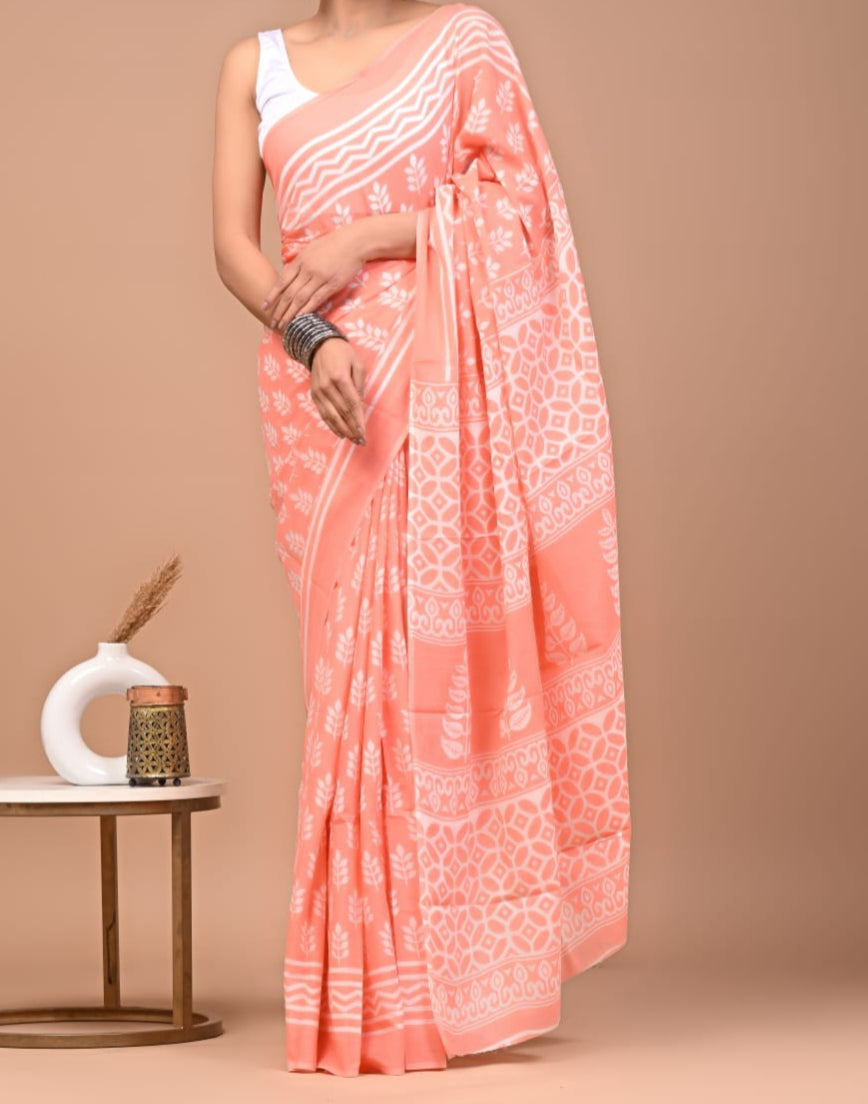 120 count mul cotton with blouse(Jaipur factory sale)