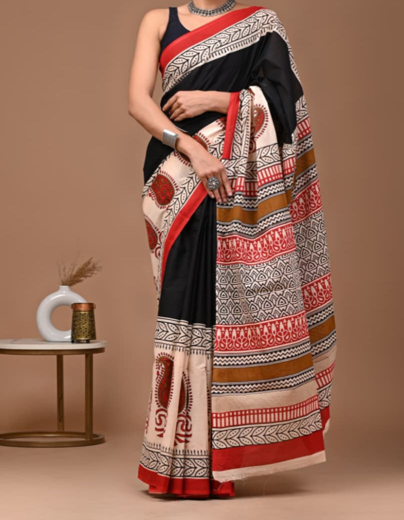 120 count mul cotton with blouse(Jaipur factory sale)